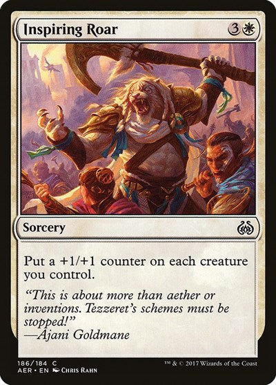 2017 Magic: The Gathering: Aether Revolt (AER) - Inspiring Roar (#186, Common) (, Lightly Played)