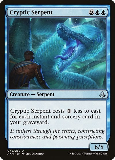 2017 Magic: The Gathering: Amonkhet (AKH) - Cryptic Serpent (#48, Uncommon) (, Lightly Played)