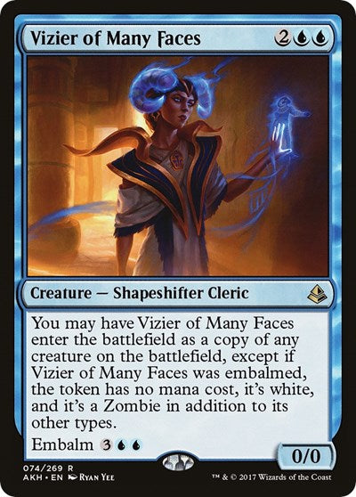 2017 Magic: The Gathering: Amonkhet (AKH) - Vizier of Many Faces (#74, Rare) (, Near Mint)