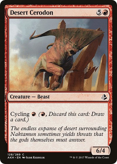 2017 Magic: The Gathering: Amonkhet (AKH) - Desert Cerodon (#128, Common) (, Moderately Played)