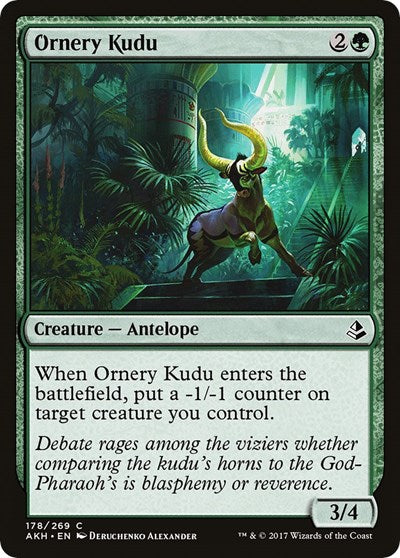 2017 Magic: The Gathering: Amonkhet (AKH) - Ornery Kudu (#178, Common) (, Lightly Played)