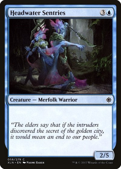 2017 Magic: The Gathering: Ixalan (XLN) - Headwater Sentries (#58, Common) (, Moderately Played)
