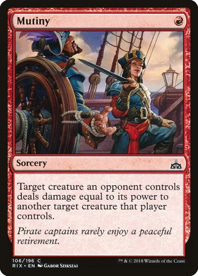 2018 Magic: The Gathering: Rivals of Ixalan (RIX) - Mutiny (#106, Common) (, Lightly Played)
