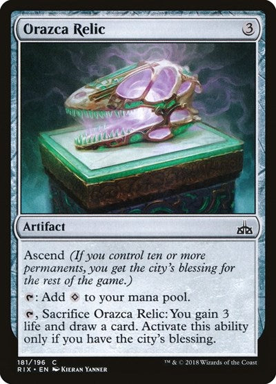 2018 Magic: The Gathering: Rivals of Ixalan (RIX) - Orazca Relic (#181, Common) (, Near Mint)