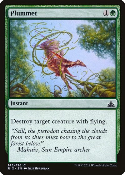 2018 Magic: The Gathering: Rivals of Ixalan (RIX) - Plummet (#143, Common) (, Lightly Played)