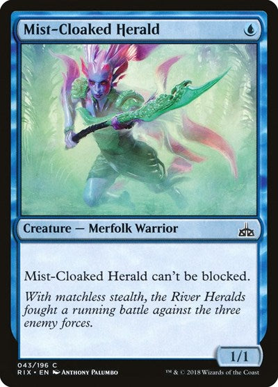 2018 Magic: The Gathering: Rivals of Ixalan (RIX) - Mist Cloaked Herald (#43, Common) (, Moderately Played)