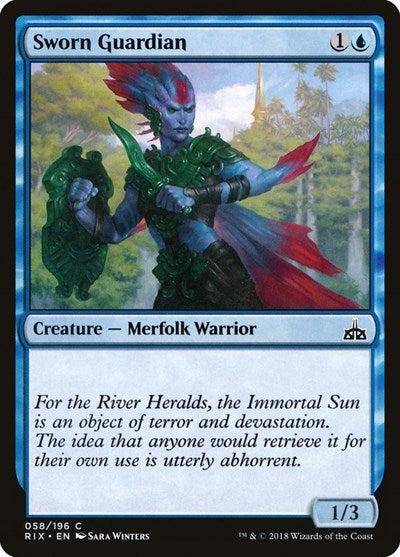2018 Magic: The Gathering: Rivals of Ixalan (RIX) - Sworn Guardian (#58, Common) (, Moderately Played)