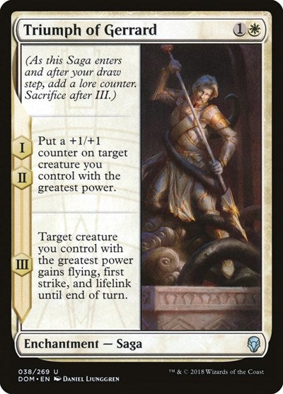 2018 Magic: The Gathering: Dominaria (DOM) - Triumph of Gerrard (#38, Uncommon) (, Near Mint)