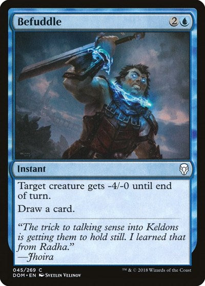 2018 Magic: The Gathering: Dominaria (DOM) - Befuddle (#45, Common) (, Moderately Played)