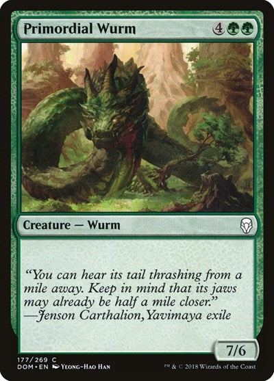 2018 Magic: The Gathering: Dominaria (DOM) - Primordial Wurm (#177, Common)