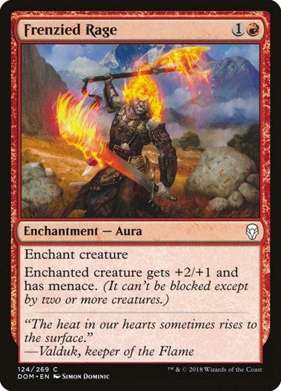 2018 Magic: The Gathering: Dominaria (DOM) - Frenzied Rage (#124, Common) (, Lightly Played)