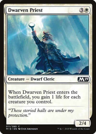2018 Magic: The Gathering: Core Set 2019 (M19) - Dwarven Priest (#11, Common) (, Lightly Played)