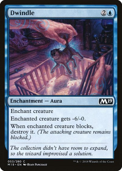 2018 Magic: The Gathering: Core Set 2019 (M19) - Dwindle (#53, Common) (, Moderately Played)