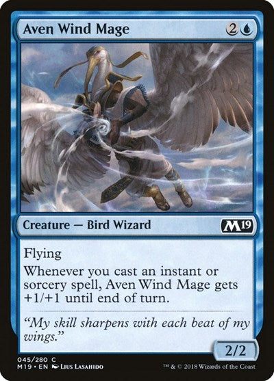 2018 Magic: The Gathering: Core Set 2019 (M19) - Aven Wind Mage (#45, Common) (, Near Mint)
