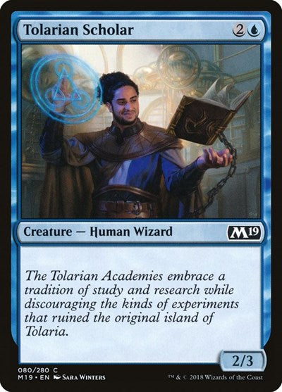 2018 Magic: The Gathering: Core Set 2019 (M19) - Tolarian Scholar (#80, Common) (, Moderately Played)