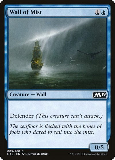 2018 Magic: The Gathering: Core Set 2019 (M19) - Wall of Mist (#83, Common) (, Lightly Played)