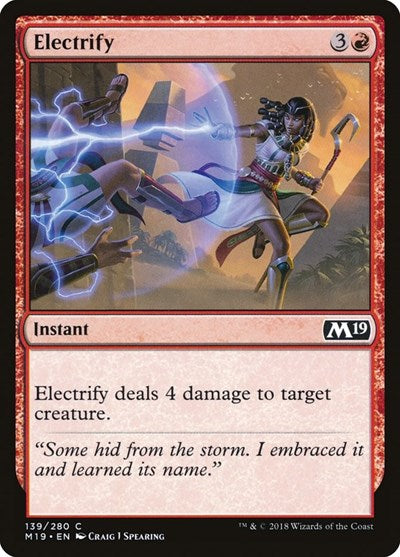 2018 Magic: The Gathering: Core Set 2019 (M19) - Electrify (#139, Common) (, Near Mint)