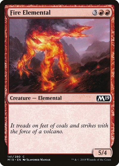2018 Magic: The Gathering: Core Set 2019 (M19) - Fire Elemental (#141, Common) (, Lightly Played)
