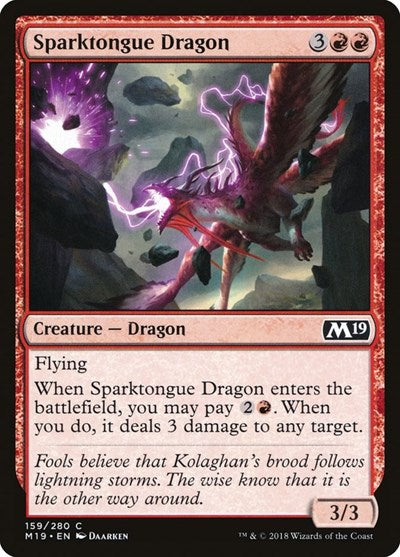 2018 Magic: The Gathering: Core Set 2019 (M19) - Sparktongue Dragon (#159, Common) (, Lightly Played)