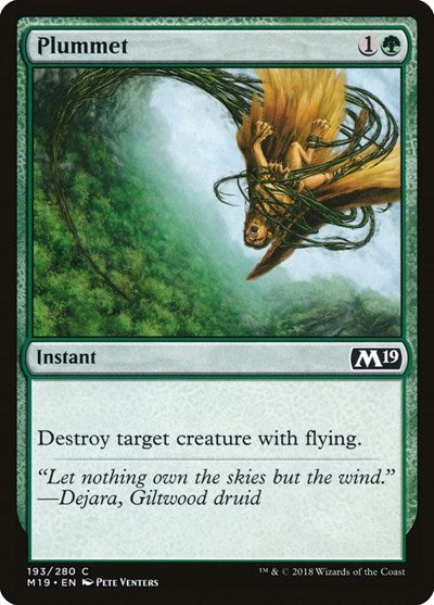 2018 Magic: The Gathering: Core Set 2019 (M19) - Plummet (#193, Common) (, Near Mint)