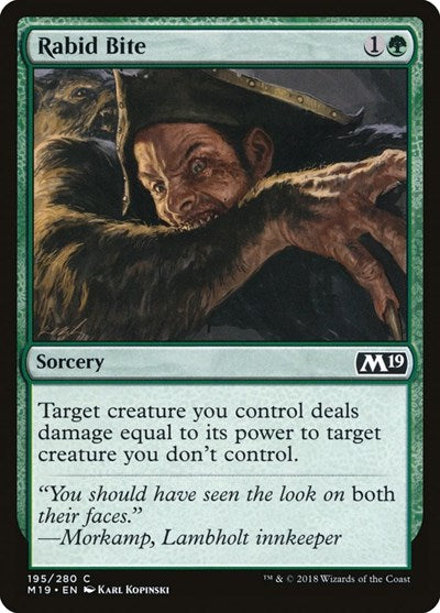 2018 Magic: The Gathering: Core Set 2019 (M19) - Rabid Bite (#195, Common) (, Near Mint)