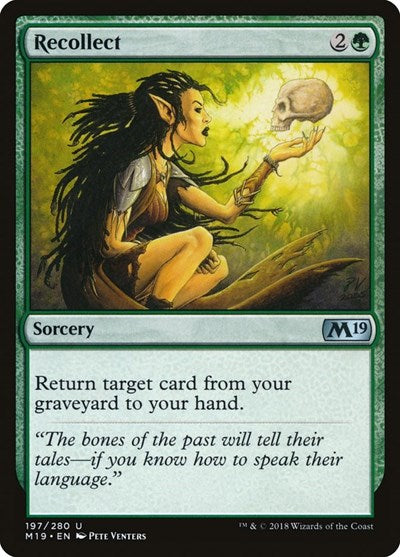 2018 Magic: The Gathering: Core Set 2019 (M19) - Recollect (#197, Uncommon) (, Near Mint)