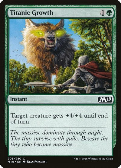 2018 Magic: The Gathering: Core Set 2019 (M19) - Titanic Growth (#205, Common)