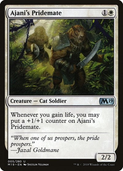 2018 Magic: The Gathering: Core Set 2019 (M19) - Ajanis Pridemate (#5, Uncommon) (, Lightly Played)