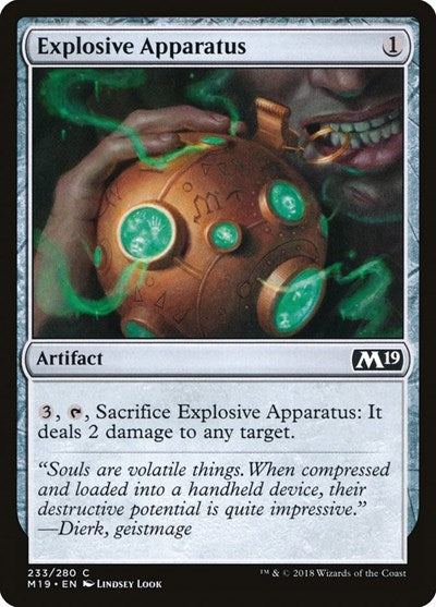 2018 Magic: The Gathering: Core Set 2019 (M19) - Explosive Apparatus (#233, Common) (, Lightly Played)
