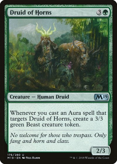 2018 Magic: The Gathering: Core Set 2019 (M19) - Druid of Horns (#176, Uncommon) (, Near Mint)