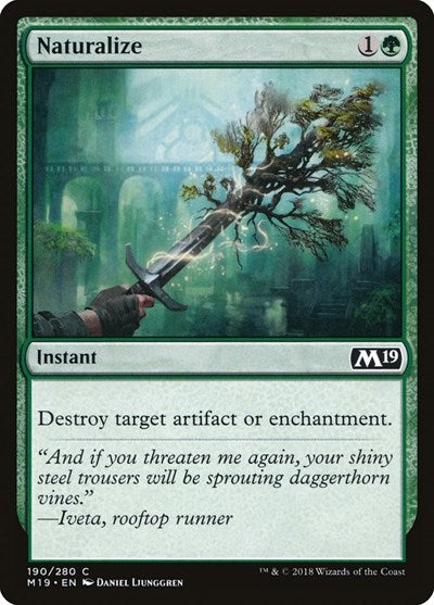 2018 Magic: The Gathering: Core Set 2019 (M19) - Naturalize (#190, Common)