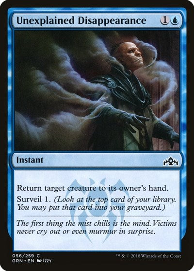 2018 Magic: The Gathering: Guilds of Ravnica (GRN) - Unexplained Disappearance (#56, Common) (, Moderately Played)