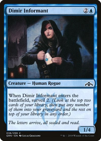 2018 Magic: The Gathering: Guilds of Ravnica (GRN) - Dimir Informant (#36, Common) (, Near Mint)