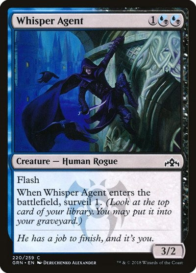 2018 Magic: The Gathering: Guilds of Ravnica (GRN) - Whisper Agent (#220, Common) (, Lightly Played)