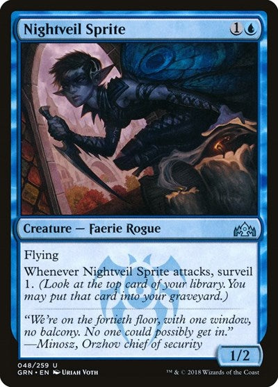 2018 Magic: The Gathering: Guilds of Ravnica (GRN) - Nightveil Sprite (#48, Uncommon) (, Near Mint)