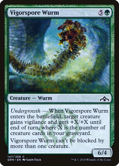 2018 Magic: The Gathering: Guilds of Ravnica (GRN) - Vigorspore Wurm (#147, Common) (, Lightly Played)