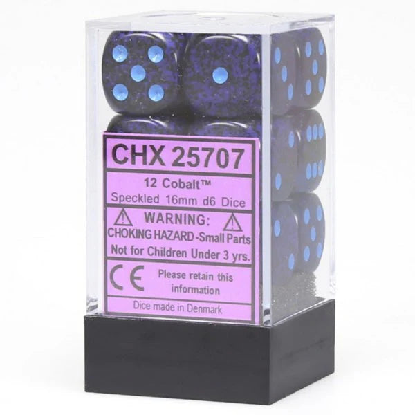 16mm D6 Dice Block (12) - Speckled Cobalt