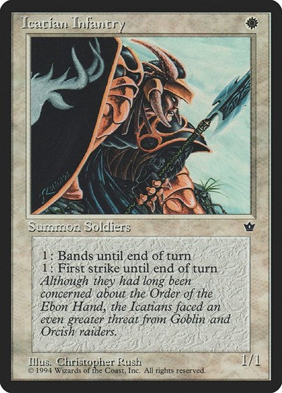 1994 Magic: The Gathering: Fallen Empires (FEM) - Icatian Infantry Rush (#7b, Common) (, Lightly Played)