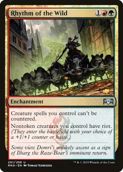 2019 Magic: The Gathering: Ravnica Allegiance (RNA) - Rhythm of the Wild (#201, Uncommon) (, Lightly Played)