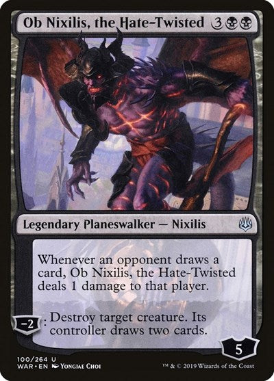 2019 Magic: The Gathering: War of the Spark (WAR) - Ob Nixilis the Hate Twisted (#100, Uncommon) (, Moderately Played)