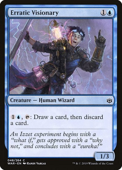 2019 Magic: The Gathering: War of the Spark (WAR) - Erratic Visionary (#48, Common) (, Moderately Played)