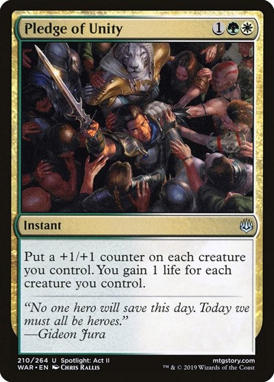 2019 Magic: The Gathering: War of the Spark (WAR) - Pledge of Unity (#210, Uncommon) (, Near Mint)