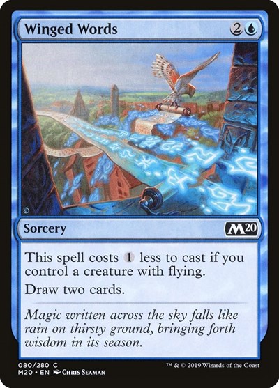 2019 Magic: The Gathering: Core Set 2020 (M20) - Winged Words (#80, Common) (, Moderately Played)