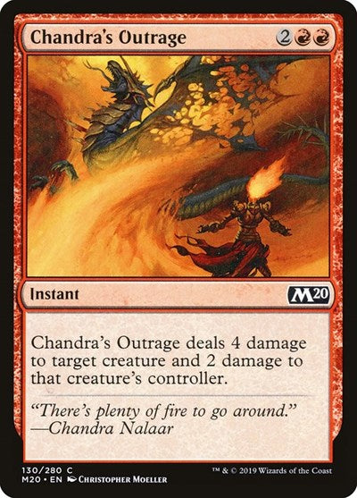 2019 Magic: The Gathering: Core Set 2020 (M20) - Chandras Outrage (#130, Common) (, Moderately Played)