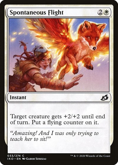2020 Magic: The Gathering: Ikoria: Lair of Behemoths (IKO) - Spontaneous Flight (#33, Common) (, Near Mint)