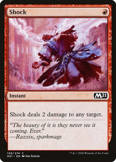 2020 Magic: The Gathering: Core Set 2021 (M21) - Shock (#159, Common) (, Lightly Played)