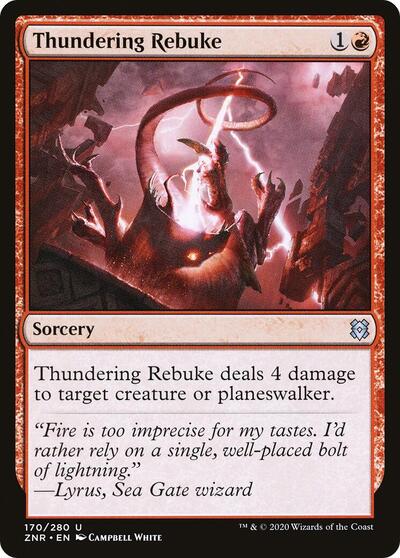 2020 Magic: The Gathering: Zendikar Rising (ZNR) - Thundering Rebuke (#170, Uncommon) (, Lightly Played)