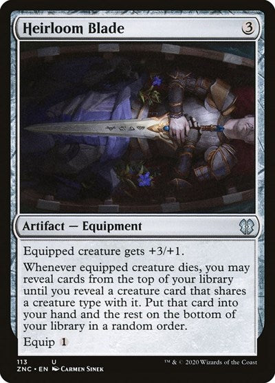2020 Magic: The Gathering: Commander: Zendikar Rising (ZNC) - Heirloom Blade (#113, Uncommon) (, Near Mint)