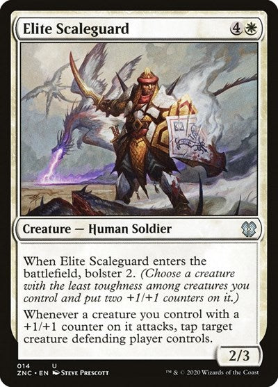 2020 Magic: The Gathering: Commander: Zendikar Rising (ZNC) - Elite Scaleguard (#14, Uncommon) (, Near Mint)