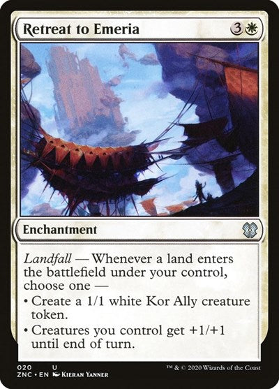 2020 Magic: The Gathering: Commander: Zendikar Rising (ZNC) - Retreat to Emeria (#20, Uncommon) (, Moderately Played)